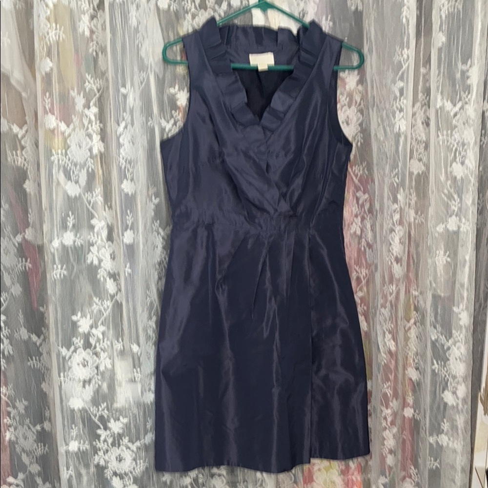 J. Crew Black Sheath Silk Mini Dress Sleeveless Fully Lined